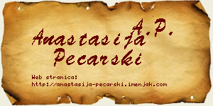 Anastasija Pecarski vizit kartica